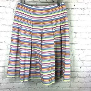 Talbots Rainbow Pinstripe Pleaded Skirt Women’s Size 4 Multicolored Summer